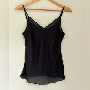Notations Black Sheer Trim Camisole Top Medium